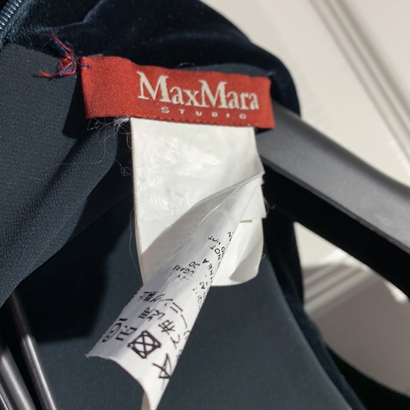 MaxMara Velvet silk blend women’s dress dark green size 6 new without tag - Picture 11 of 11